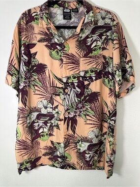 Star Wars Grogu Hawaiian Shirt Mens Large Baby Yoda Aloha